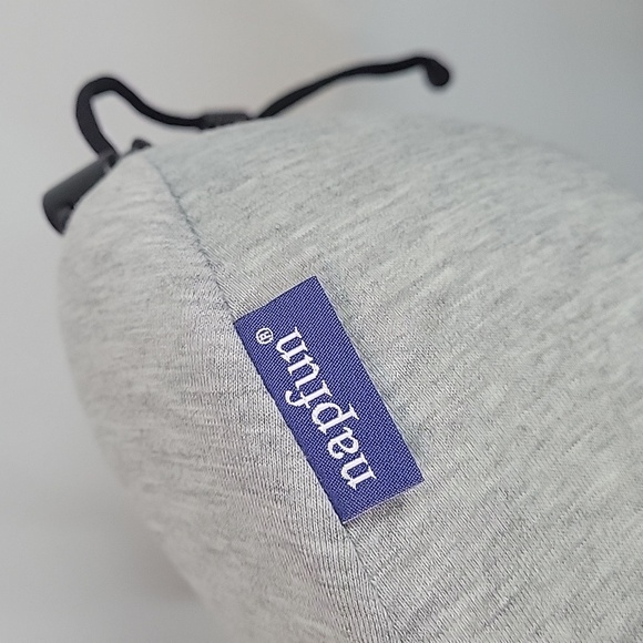 NAP FUN Gray travel memory foam neck pillow with case - Picture 6 of 10